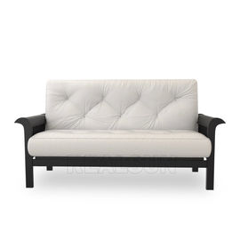 kaufen Schwarzer Metallrahmen-Aluminiumgewebe-Sofa Upholstery With White Velvet-Zweisitzer Online-Herstellung
