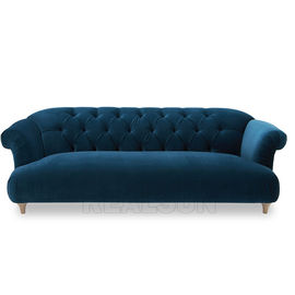 kaufen Hölzerner Recliner gepolsterte Wohnzimmer-Möbel-Leinen-Gewebe-luxuriöse Bankett-Couch Online-Herstellung
