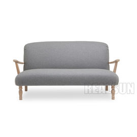 kaufen Elegantes Leinensitzer-Wohnzimmer Sofa With Wooden Handle antike Loveseat 2 Online-Herstellung