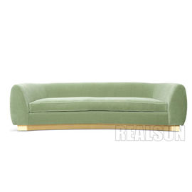 kaufen Luxuriöses Mohär-Sofa Home Furniture Golden Brass-Metallfuß-Grün-Samt-Gewebe Online-Herstellung