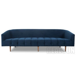 kaufen Hauptentwurfs-hölzerne Couch-heftete sich moderne Wohnzimmer-Möbel-Marine Blue Velvet Sofa durch Online-Herstellung