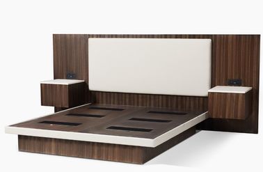 kaufen Furnierholz-Luxushotel-Schlafzimmer-Möbel König-Size Dark Zebra mit gepolsterter Kopfende Online-Herstellung