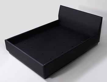 kaufen Schwarzes Vinyl polsterte völlig König Size Hotel Bedroom, mit schwarzer lamellenförmig angeordneter Basis zu Bett zu gehen Online-Herstellung