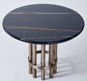 kaufen Port-Laurent Marble Top Wooden Dining-Raum-Tabellen mit dunklem Bronzeendmetallfuß Online-Herstellung
