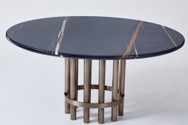 kaufen Restaurant-hölzerne Esszimmertisch-Luxus- ovale Form Port-Laurent Marble Top Online-Herstellung