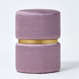 kaufen Runde gepolsterte purpurrote Gewebe-Schlafzimmer-Osmane-Bank mit Goldmetalleinsatz Online-Herstellung