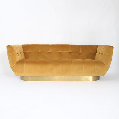 kaufen Goldener Samt-Knopf-europäisches büscheliges Wohnzimmer-Sofa Online-Herstellung