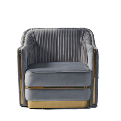 kaufen Helles Luxusart-Samt-Gewebe einzelner Sofa With Stainless Steel Decorated Online-Herstellung