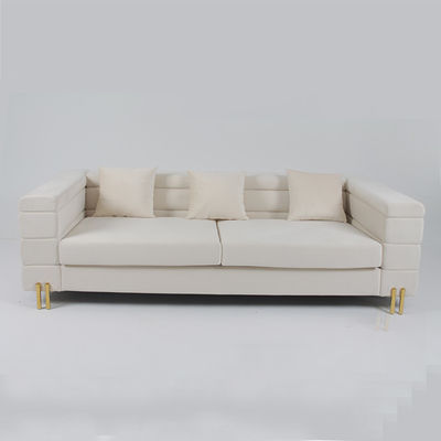 kaufen 3 Sitzer 70cm Samt durchgehefteter Sofa With Slim Metal Leg Online-Herstellung
