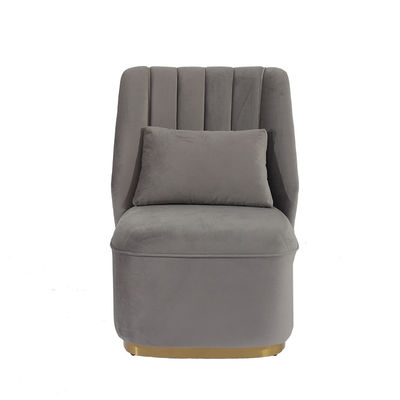 kaufen 95cm Höhen-Freizeit-Samt-Gewebe Gray Armchair For Cafe Online-Herstellung