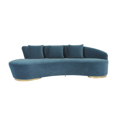 kaufen EPE wickelte Samt-modernes Gewebe Sofa With Stainless Steel Base ein Online-Herstellung