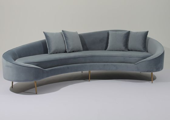 kaufen Samt-Gewebe Sofa Stainless Steel Base Couch W 260cm für Wohnzimmer Online-Herstellung