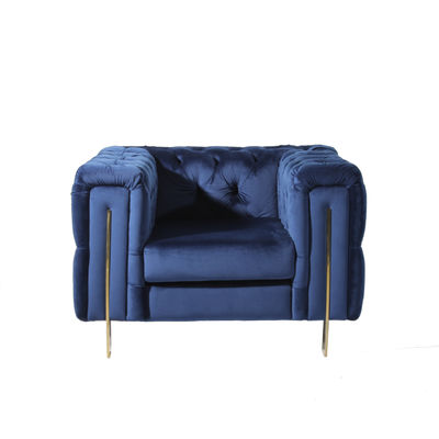 kaufen Königsblau-Samt-Stuhl-Knopf L108cm bequemer für Wohnzimmer Online-Herstellung
