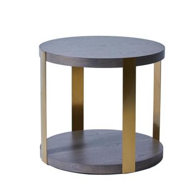 kaufen Runder hölzerner Spitzenedelstahl-LuxusCouchtisch starke 72x64cm Online-Herstellung