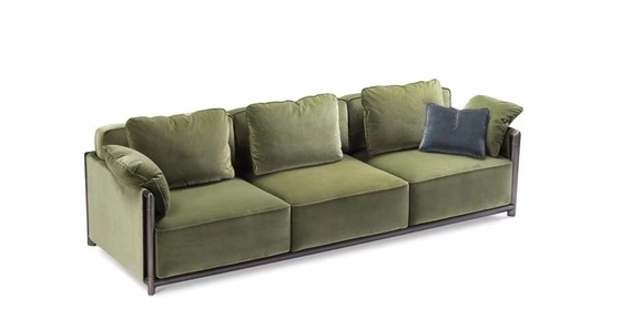 kaufen Metallrahmen-Wohnzimmer-Sofa With Button Tufted Fully-Polsterung Online-Herstellung