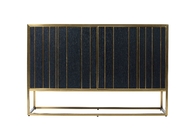 Gold Stainless Steel Double Doors Metal Console Cabinet Luxury Style