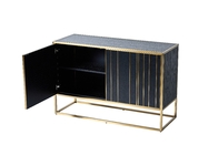 Gold Stainless Steel Double Doors Metal Console Cabinet Luxury Style