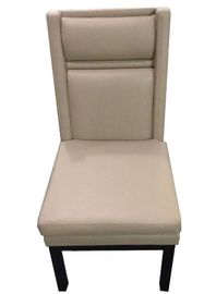 Guter Preis Lederne beige Farbe polsterte das Speisen von Stühlen mit den schwarzen Beinen/hohem Denisty-Schaum Online