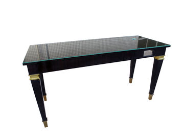Guter Preis Hochglanz Sheen Glass Top Writing Table für Fünf-Sternehotel, Ebony Wood Veneer Online