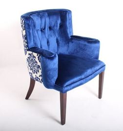Guter Preis Blue Velvet heftete sich Stuhl-Hauptmöbel, das hölzerne Sessel-Wohnzimmer durch, das Stuhl speist Online