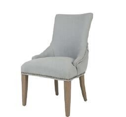 Guter Preis Hohes hinteres dunkles festes hölzernes Bein Grey Upholstered Dining Chairs Withs, im amerikanischen Stil Online