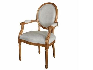 Guter Preis Der französische antike hölzerne Lehnsessel, der Stuhl speist, polsterte für Schlafzimmer, die besonders angefertigte Farbe Online