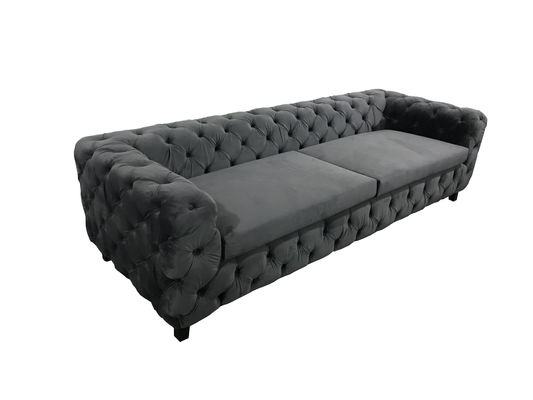 Guter Preis Schwarzer Samtknopf heftete sich Chesterfield-Sofa für Wohnzimmersofa durch Online
