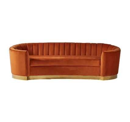 Guter Preis Europäischer Art-moderner Gewebe-orange Samt gebogenes Sofa Online