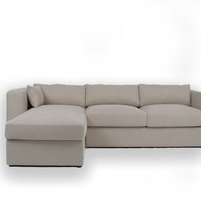 Guter Preis Zeitgenössischer 3 Sitzer L Form-Gewebe-weißer Samt-Schnittsofa Online