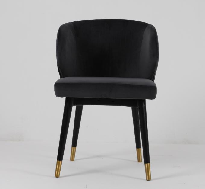 Schwarze Samt-Gewebe-Möbel-Esszimmer sitzt Luxus vor 3