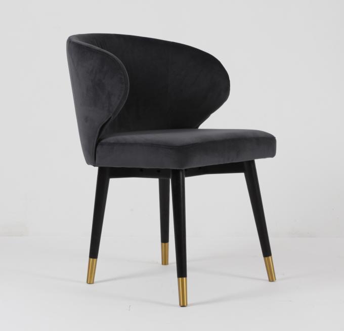Schwarze Samt-Gewebe-Möbel-Esszimmer sitzt Luxus vor 2