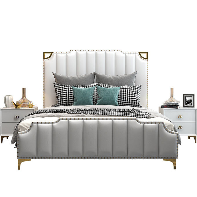 Luxushotel-Schlafzimmer-Möbel-festes hölzernes Regal mit den Edelstahl-Beinen 0