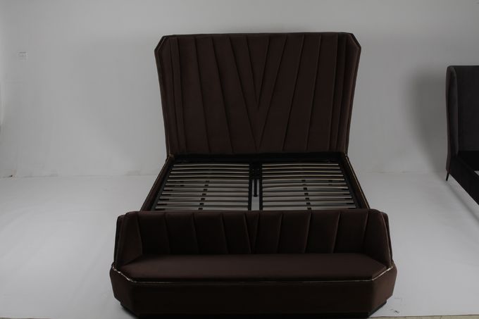 Metallreißverschluss-Bett-Schlafzimmer-Möbel Lurxury-Lit-doppelter König Size 0