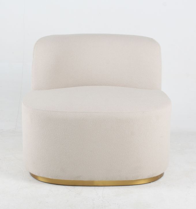 Wohnzimmer-weißer Gewebe Boucle-Akzent-Freizeit-Stuhl-moderne Art 3