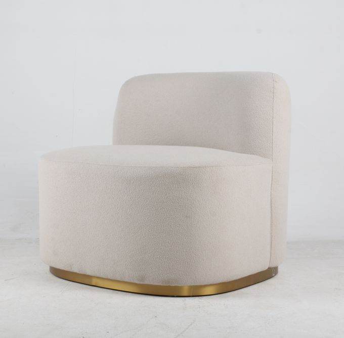 Wohnzimmer-weißer Gewebe Boucle-Akzent-Freizeit-Stuhl-moderne Art 2