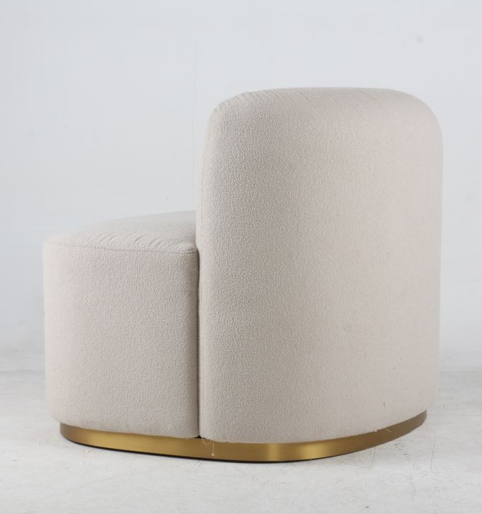 Wohnzimmer-weißer Gewebe Boucle-Akzent-Freizeit-Stuhl-moderne Art 1