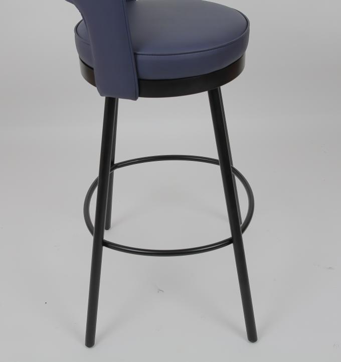 Blauer Gewebe-Kissen-Schwarz-Metallrahmen-Barhocker für Wohnzimmer-modernen Luxus 0