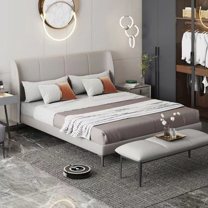 Doppelbett-Luxushotel-Schlafzimmer-Möbel mit festem hölzernem ledernem Bett 1