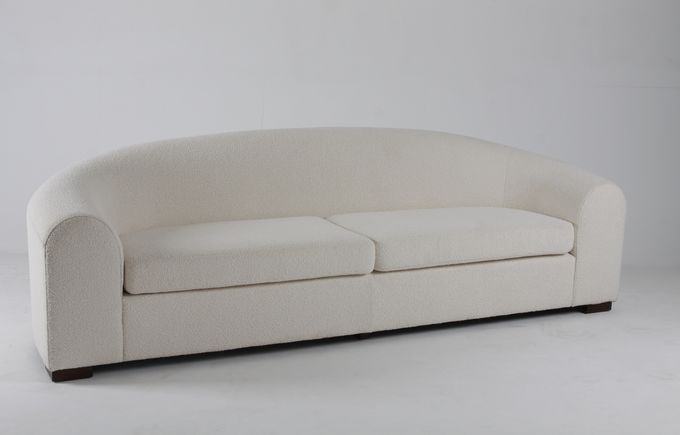 Luxus- und modernes weißes Boucle-Wohnzimmer Sofa With Wooden Legs 2