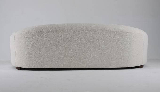 Luxus- und modernes weißes Boucle-Wohnzimmer Sofa With Wooden Legs 1