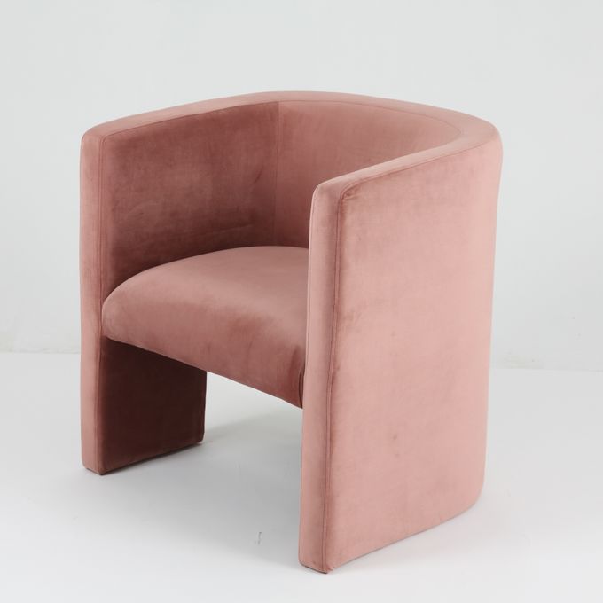 Luxussamt-Freizeit-rosa Wohnzimmer-Stuhl gepolsterter moderner Entwurf 1