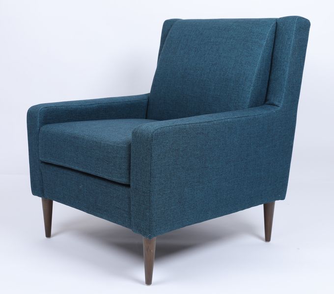 Wohnzimmer-blaues Gewebe-einzelner Lehnsessel Sofa Wood Frame Modern Comfortable 1