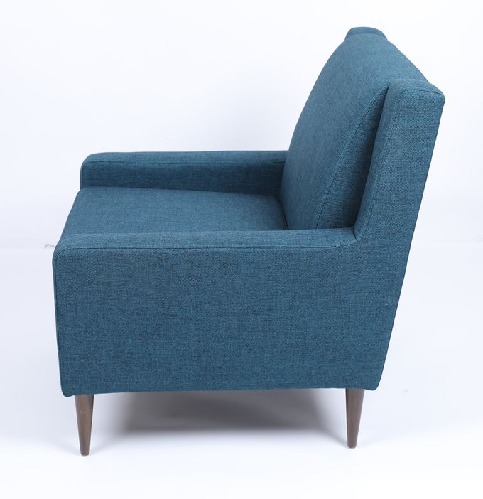 Wohnzimmer-blaues Gewebe-einzelner Lehnsessel Sofa Wood Frame Modern Comfortable 0