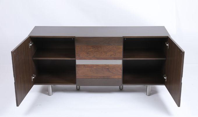 Kundenspezifisches Wohnzimmer-Buffet-Kabinett mit 3 Tür-Edelstahl-Metallfuß 1