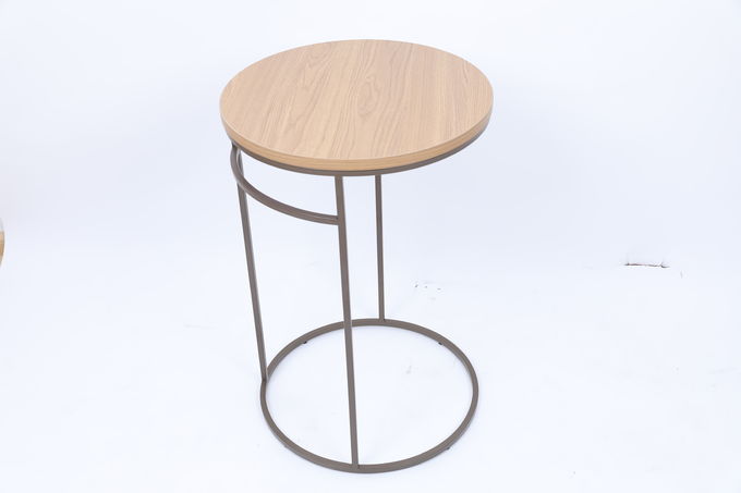 Brown-hölzerner Spitzenwohnzimmer-Couchtisch mit Polieredelstahl-Basis 0