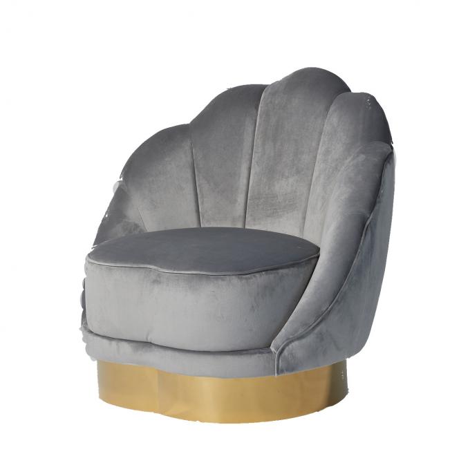 Amerikanische Samt-Gewebe-Kammmuschel Shell Shaped Living Room Sofa 0