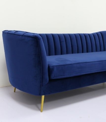 Italienische Art-Samt-Wohnzimmer-Gewebe-Sofas mit den Edelstahl-Beinen 2