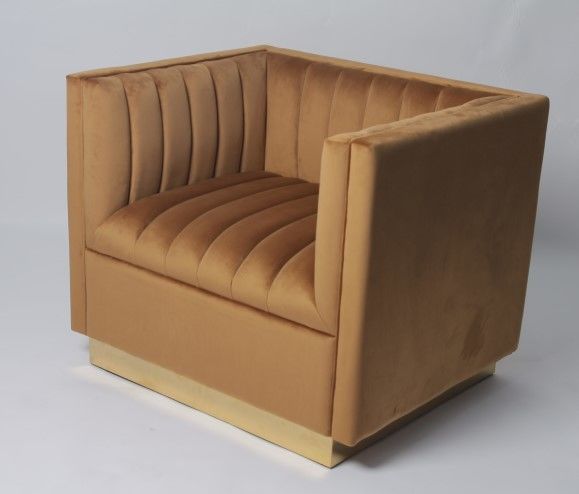 Kundenspezifisches Farbsamt-Gewebe Sofa Living Room Furniture Armchair 1