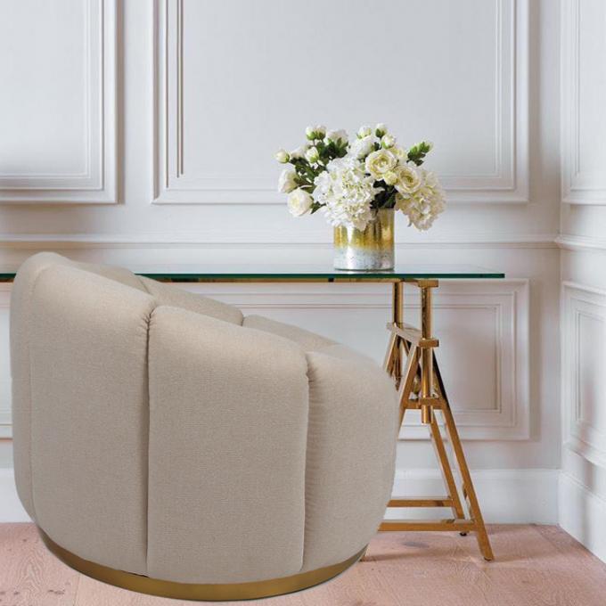 Wohnzimmer-Möbel-einzelne Samt-Kürbis-Freizeit Sofa With Metal Base 3
