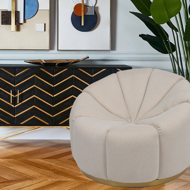 Wohnzimmer-Möbel-einzelne Samt-Kürbis-Freizeit Sofa With Metal Base 4